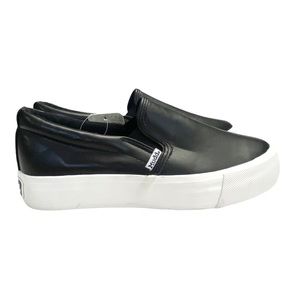 NEW Mudd Beyley Slip On Platform Sneaker Vegan Patent Leather Black Size 8.5